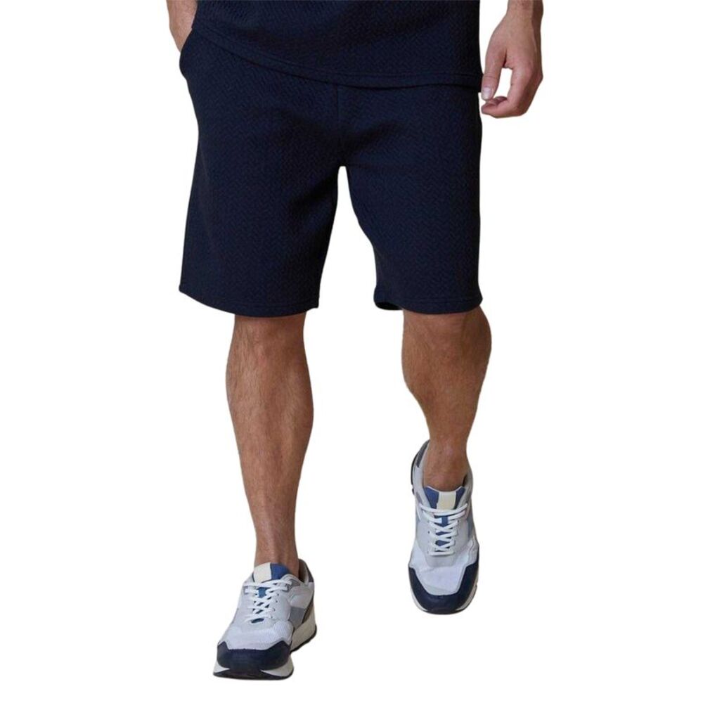 Threadbare Mens Mitch Textured Shorts / Navy
